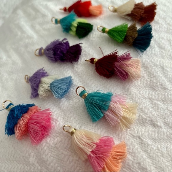 90 COLORFUL TIERED TASSELS for Earrings, Keychains, Crafts & More! 10 Colors - Picture 4 of 15